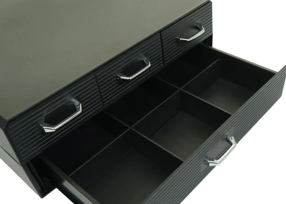 Monitorerhöhung -L99, Monitorständer Bildschirmerhöhung Aufbewahrungsbox mit 4 Schubladen und 15 Fächern 13x34x31cm ^ MCW Clearance