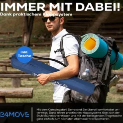 ® Campingstuhl Faltstuhl 2er Set, blau, mit Getränkehalter und Tragetasche Outdoor, faltbar max. 100kg, Angerstuhl, Klappstuhl ^ 24MOVE Sale
