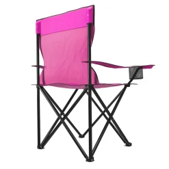 ® Faltstuhl pink Campingstuhl Anglerstuhl mit Getränkehalter - Anglersessel klappbar - Klappstuhl Gartenstuhl Faltstuhl Relaxsessel Campingsessel faltbar, Polyester, für draußen oder drinnen ^ 24MOVE New