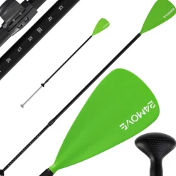 24MOVE ® Paddel Einzelpaddel Stechpaddel für SUP Stand Up Board, Kajak, Leicht aus Aluminium 210cm, verstellbar grün Online