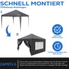 ® Pavillon Seitenteile 2er Set 2x3m mit Fenster & Reissverschluss, wasserdicht, grau - für Partyzelt, Festzelt, Festivals ^ 24MOVE Discount