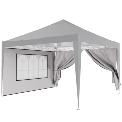 ® Pavillon Seitenteile 2er Set 2x3m mit Fenster & Reissverschluss, wasserdicht, grau - für Partyzelt, Festzelt, Festivals ^ 24MOVE Discount