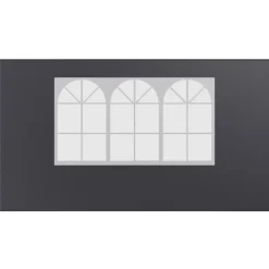 ® Pavillon Seitenteile 2er Set 2x3m mit Fenster & Reissverschluss, wasserdicht, grau - für Partyzelt, Festzelt, Festivals ^ 24MOVE Discount