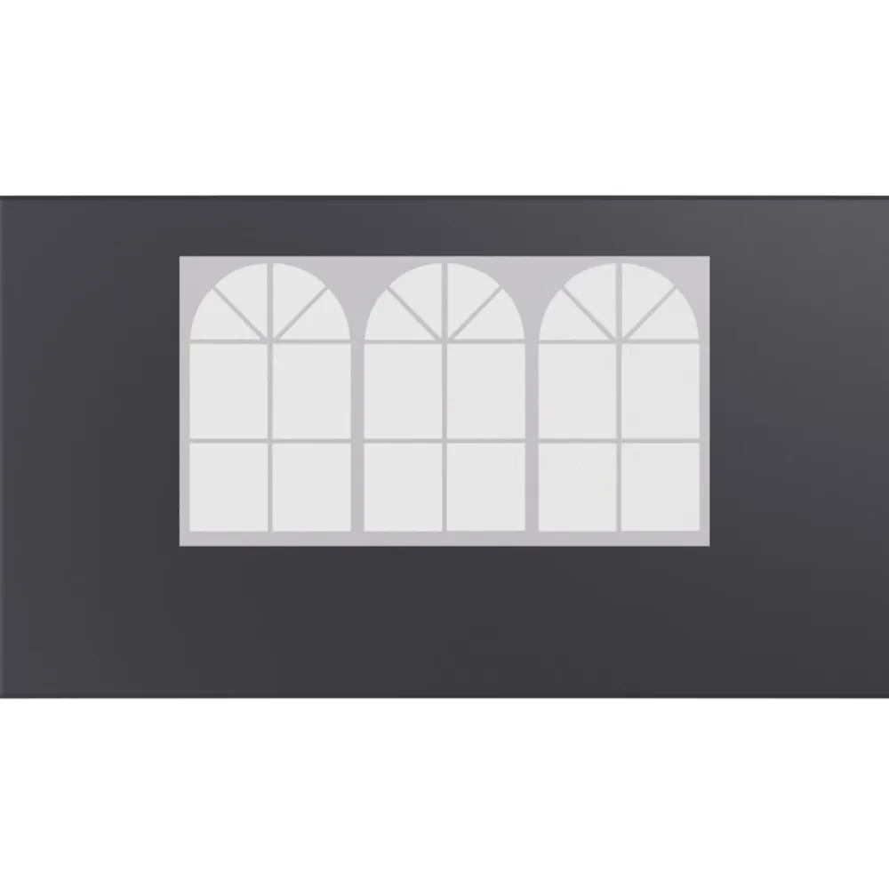 ® Pavillon Seitenteile 2er Set 2x3m mit Fenster & Reissverschluss, wasserdicht, grau - für Partyzelt, Festzelt, Festivals ^ 24MOVE Discount