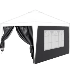 ® Pavillon Seitenteile 2er Set 2x3m mit Fenster & Reissverschluss, wasserdicht, grau - für Partyzelt, Festzelt, Festivals ^ 24MOVE Discount