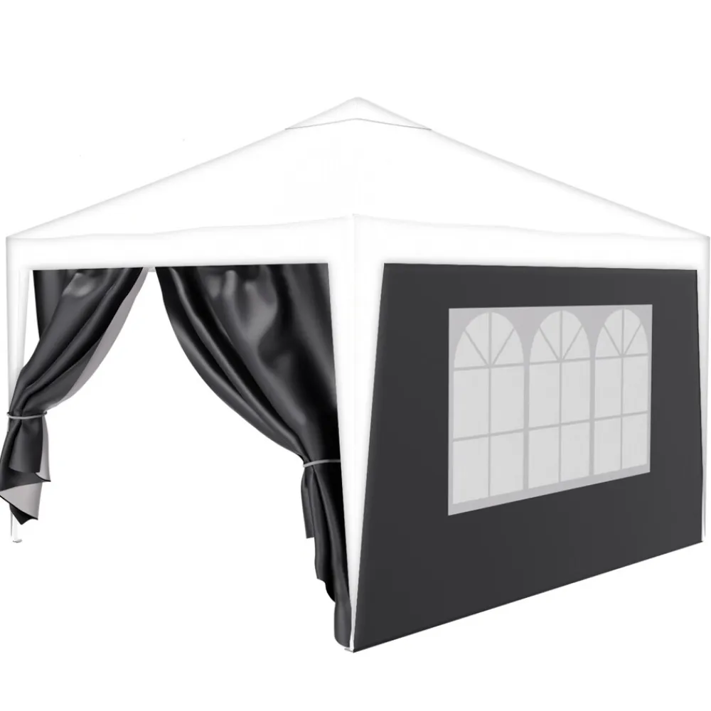 ® Pavillon Seitenteile 2er Set 2x3m mit Fenster & Reissverschluss, wasserdicht, grau - für Partyzelt, Festzelt, Festivals ^ 24MOVE Discount