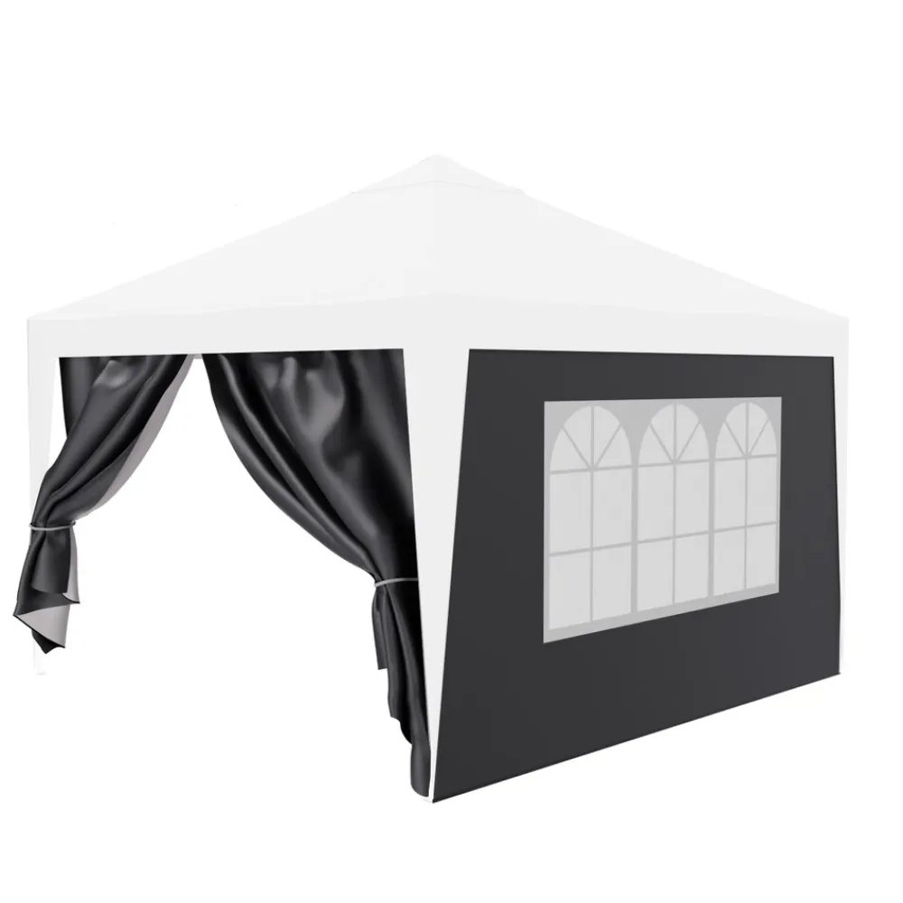 ® Pavillon Seitenteile 2er Set 2x3m mit Fenster & Reissverschluss, wasserdicht, grau - für Partyzelt, Festzelt, Festivals ^ 24MOVE Discount