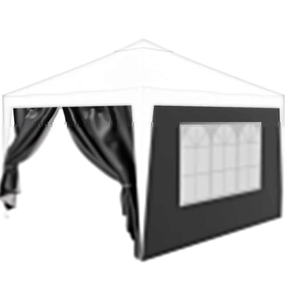 ® Pavillon Seitenteile 2er Set 2x3m mit Fenster & Reissverschluss, wasserdicht, grau - für Partyzelt, Festzelt, Festivals ^ 24MOVE Discount