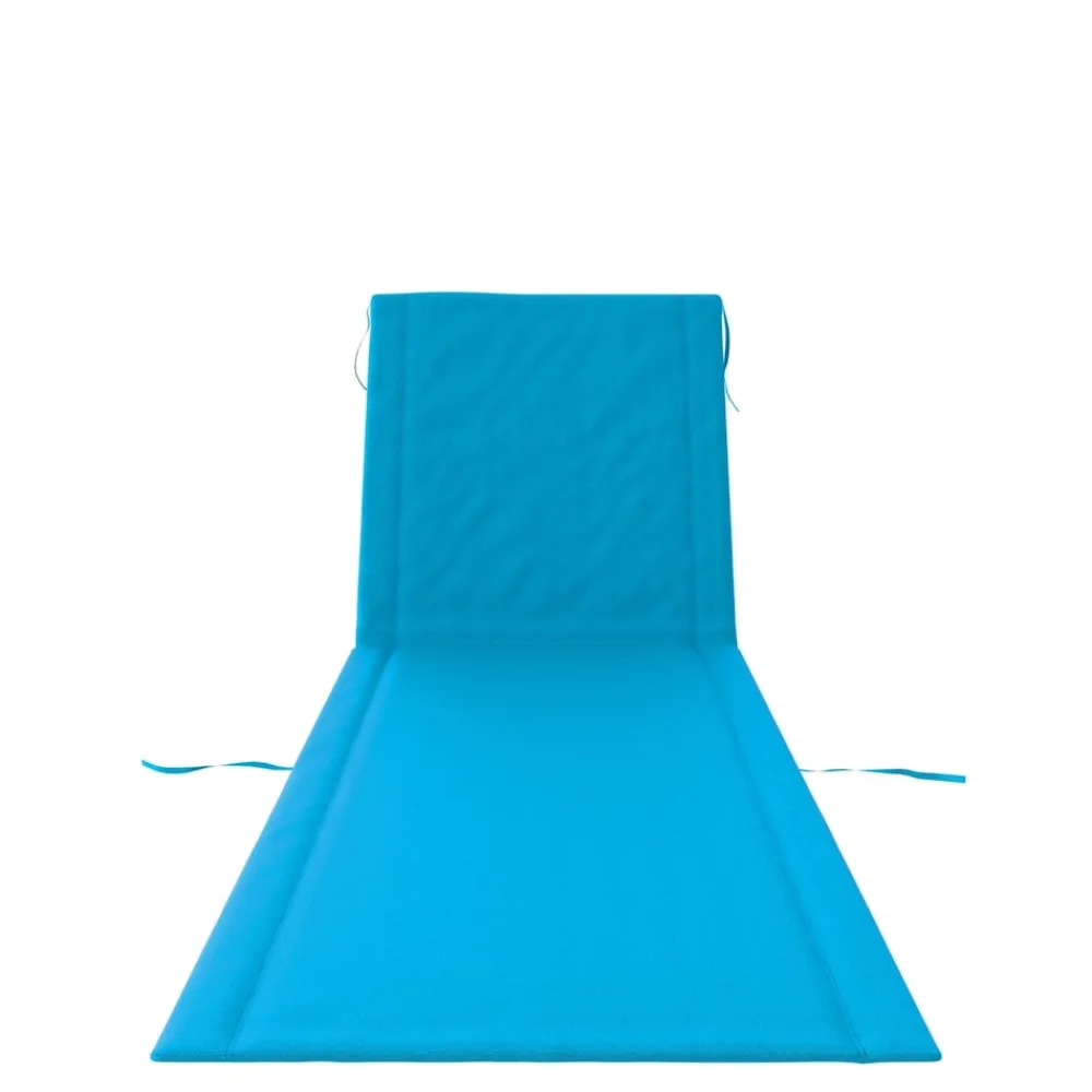 24MOVE ® Strandmatte 2er Set klappbar mit Rückenlehne, Strandliege mit Gurt, tragbar für Strand und Garten, Liegematte blau Outlet
