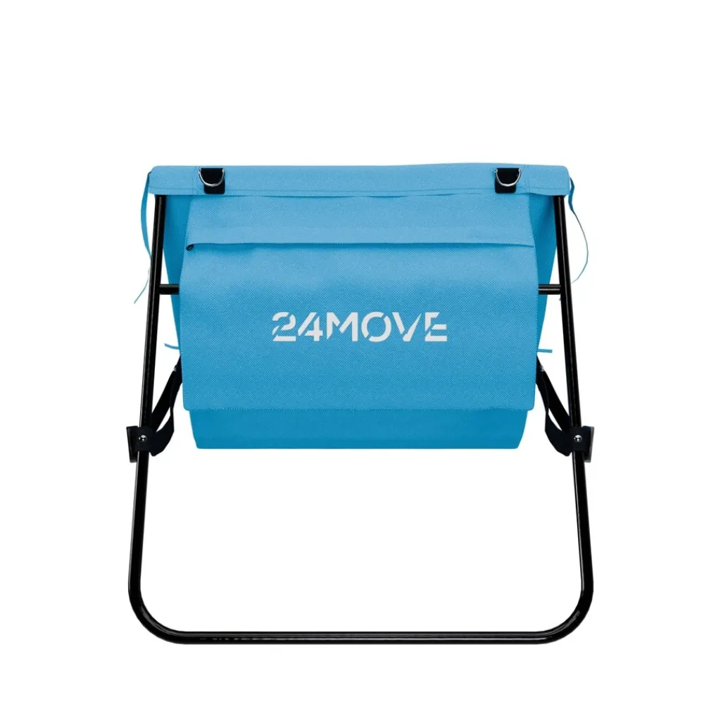 24MOVE ® Strandmatte 2er Set klappbar mit Rückenlehne, Strandliege mit Gurt, tragbar für Strand und Garten, Liegematte blau Outlet