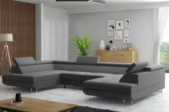 Wohnlandschaft in U – Form, Schlaf- und Ecksofa - mit Bettfunktion, Bettkasten und Kopfteilverstellung - ^ M-Punkt Best