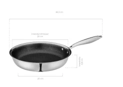 Bratpfanne, Edelstahl Hestia Schwarz / Silber ^ Mäser Hot