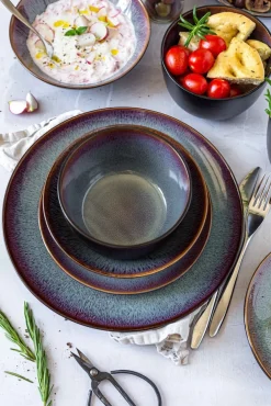 Mäser Dessertteller-Set, Steinzeug Teona Blau, Braun, Grün, Schwarz Sale