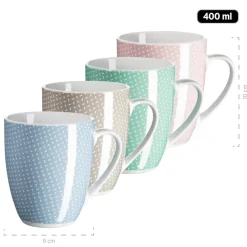Mäser Geschirr-Set, Porzellan Kitchen Time II Rosa, Blau, Grün, Beige