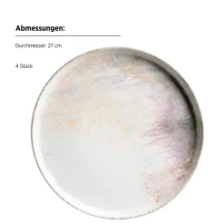 Speiseteller-Set, Steinzeug Aquarellia Weiß, Lila ^ Mäser Best
