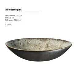Suppenteller-Set, Steinzeug Carellia ^ Mäser Discount