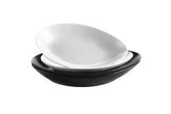 Tellerset, Keramik GLENDALE Schwarz / Weiß ^ Mäser New