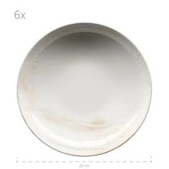 Teller-Set, Steinzeug Ossia Weiß / Beige ^ Mäser Online