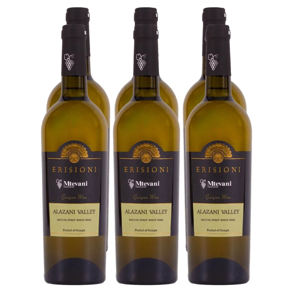 Mtevani Alazani Valley Weißwein 12,0 % vol 6 x 0,75 Liter ^ ERISIONI Sale