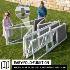 MyAnimal Hasenstall  MH-06 Freilaufgehege, Kaninchenstall XXL, mit Unterstand, Simple-Fold, Vollholz (Grau) ^ My Animal Sale
