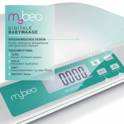 MyBeo Digitale Babywaage mit Display 50 g bis 20 kg / 3 Zoll Display /  Einheit kg & lb Best