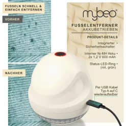 elektrischer Fusselentferner mit Akku, USB-Ladekabel, Sicherheitsschalter, für Kleidung & Polster ^ MyBeo Sale