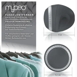 MyBeo elektrischer Fusselrasierer mit Akku, wiederaufladbar, inkl. Ladekabel, Sicherheitsschalter, für Kleidung Hot