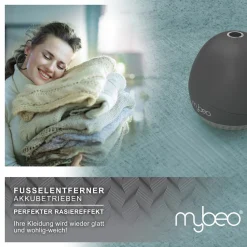 MyBeo elektrischer Fusselrasierer mit Akku, wiederaufladbar, inkl. Ladekabel, Sicherheitsschalter, für Kleidung Hot