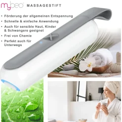 Massagestift, elektrisch, Vibration und Wärme, für Wohlbefinden der Haut ^ MyBeo Hot