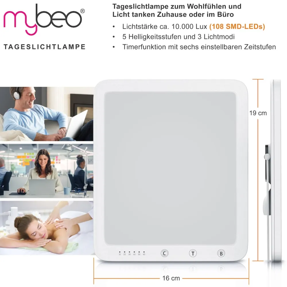 Tageslichtlampe, LED, dimmbar, mit Timer & Lichtmodi ^ MyBeo Discount