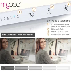 Tageslichtlampe, LED, dimmbar, mit Timer & Lichtmodi ^ MyBeo Discount