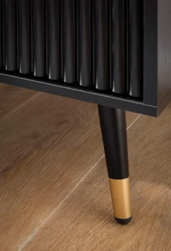 Finebuy Nachttisch Nachtkommode Boxspringbett 56 cm Schwarz Eiche Schubladen New