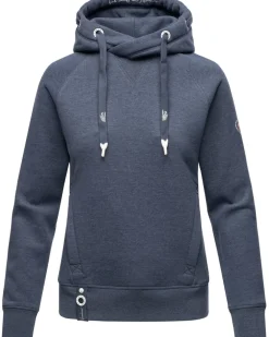 NAVAHOO Damen Kapuzensweatshirt Hoodie mit Kapuze & Breiten Tunnelzugkordeln Liebesmäuschen Apricot Clearance