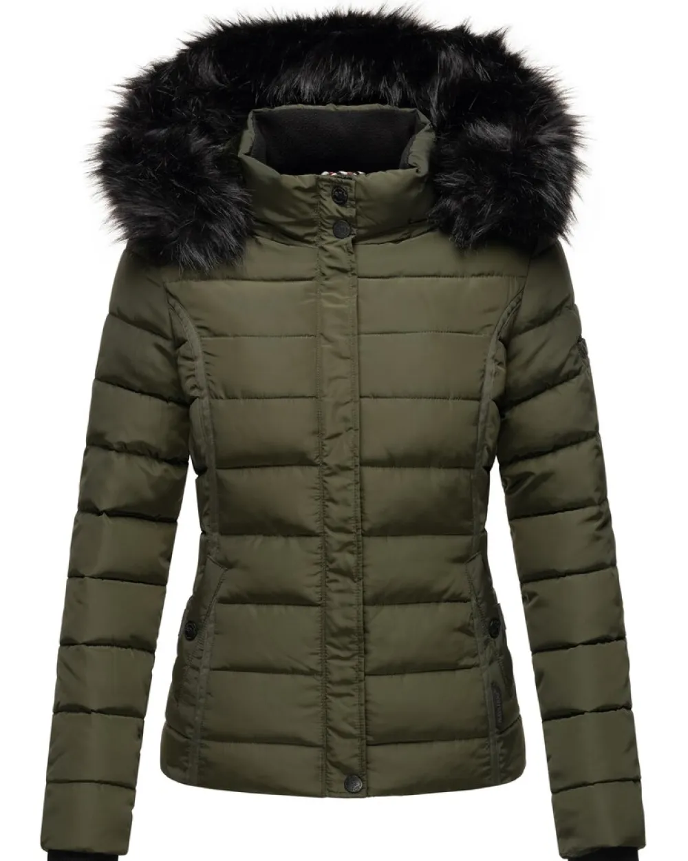 NAVAHOO Damen Steppjacke Hochwertige Winterjacke Mit Voluminöser Kunstpelz-Kapuze Miamor Anthrazit New