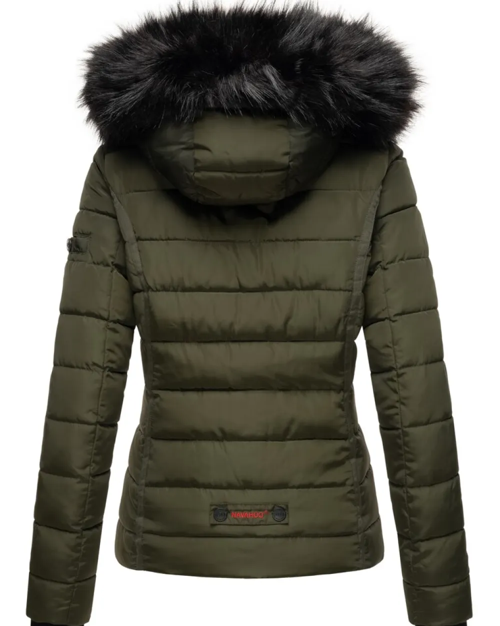 NAVAHOO Damen Steppjacke Hochwertige Winterjacke Mit Voluminöser Kunstpelz-Kapuze Miamor Anthrazit New