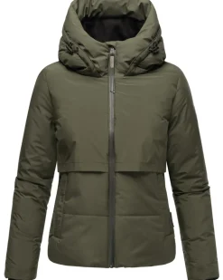 Damen Winterjacke Recyceltes gefütterte Outdoor Jacke Kapuze & Stehkragen Liebesküken ^ NAVAHOO Hot