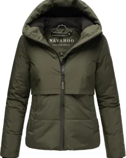 Damen Winterjacke Recyceltes gefütterte Outdoor Jacke Kapuze & Stehkragen Liebesküken ^ NAVAHOO Hot
