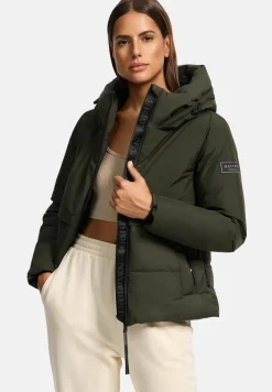 Damen Winterjacke Recyceltes gefütterte Outdoor Jacke Kapuze & Stehkragen Liebesküken ^ NAVAHOO Hot