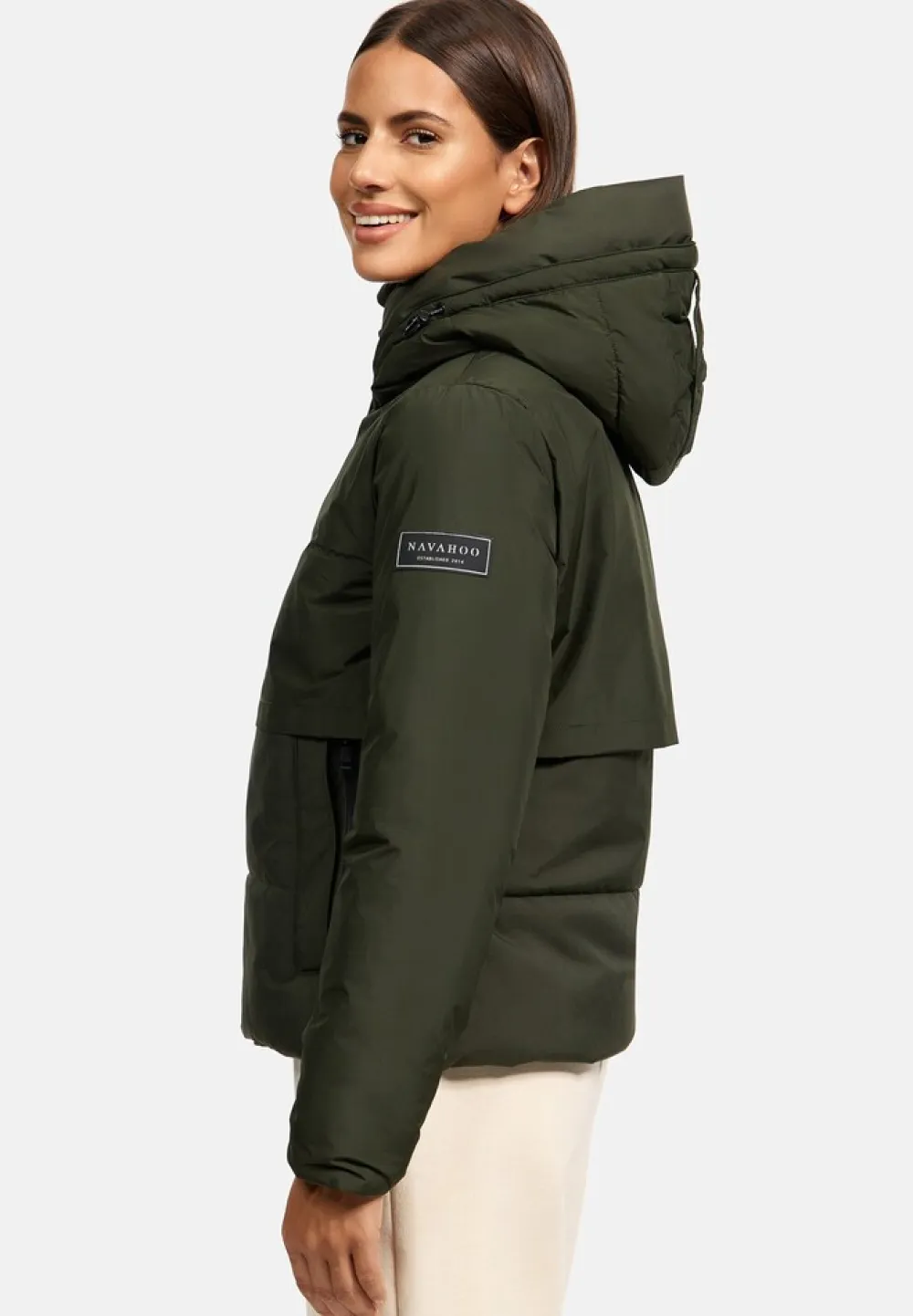 Damen Winterjacke Recyceltes gefütterte Outdoor Jacke Kapuze & Stehkragen Liebesküken ^ NAVAHOO Hot