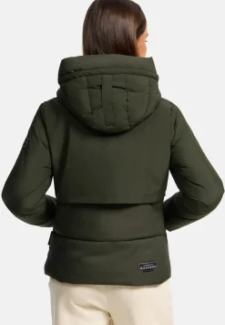 Damen Winterjacke Recyceltes gefütterte Outdoor Jacke Kapuze & Stehkragen Liebesküken ^ NAVAHOO Hot