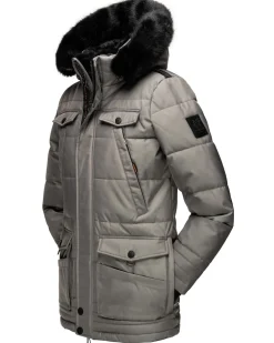 Herren stylischer Winterjacke Wintermantel mit abnehmbarer Kapuze Luaan ^ NAVAHOO