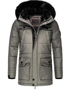 Herren stylischer Winterjacke Wintermantel mit abnehmbarer Kapuze Luaan ^ NAVAHOO
