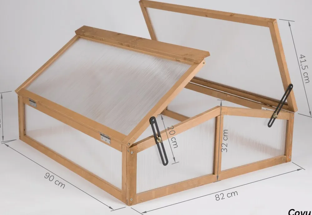needs&wants® Frühbeet Aufsatz klein aus Holz Bausatz, Frühbeetkasten mit Abdeckung Gewächshaus mit Deckel wetterfest für Garten Balkon Outdoor, 90x82x32 cm, Polycarbonat, dunkel-braun Discount