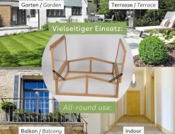 needs&wants® Frühbeet Aufsatz klein aus Holz Bausatz, Frühbeetkasten mit Abdeckung Gewächshaus mit Deckel wetterfest für Garten Balkon Outdoor, 90x82x32 cm, Polycarbonat, dunkel-braun Discount
