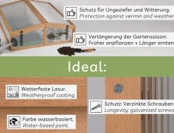 needs&wants® Frühbeet Aufsatz klein aus Holz Bausatz, Frühbeetkasten mit Abdeckung Gewächshaus mit Deckel wetterfest für Garten Balkon Outdoor, 90x82x32 cm, Polycarbonat, dunkel-braun Discount