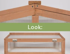 needs&wants® Frühbeet Aufsatz klein aus Holz Bausatz, Frühbeetkasten mit Abdeckung Gewächshaus mit Deckel wetterfest für Garten Balkon Outdoor, 90x82x32 cm, Polycarbonat, dunkel-braun Discount