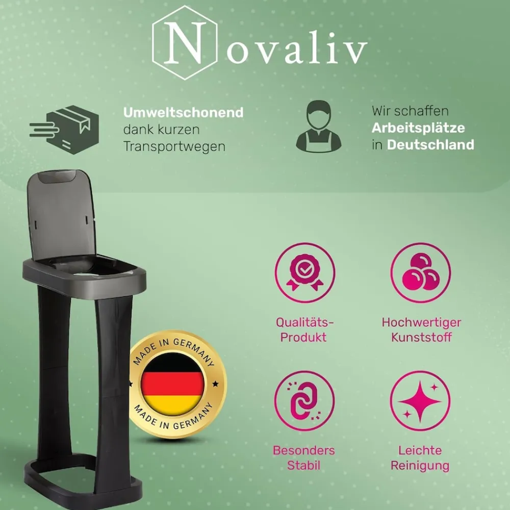 Sparset 10x Müllsackständer mit Deckel für 70L-120L Müllsäcke, extra Robust & Fester Stand Outdoor geeignet, gelber Sack Müllständer Gelbersack-Halter Müll Abfall Ständer Mülltonne ^ Novaliv Online