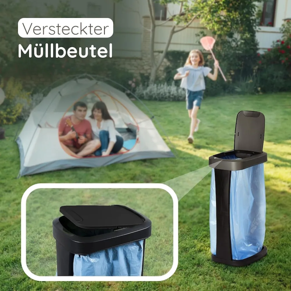 Sparset 10x Müllsackständer mit Deckel für 70L-120L Müllsäcke, extra Robust & Fester Stand Outdoor geeignet, gelber Sack Müllständer Gelbersack-Halter Müll Abfall Ständer Mülltonne ^ Novaliv Online