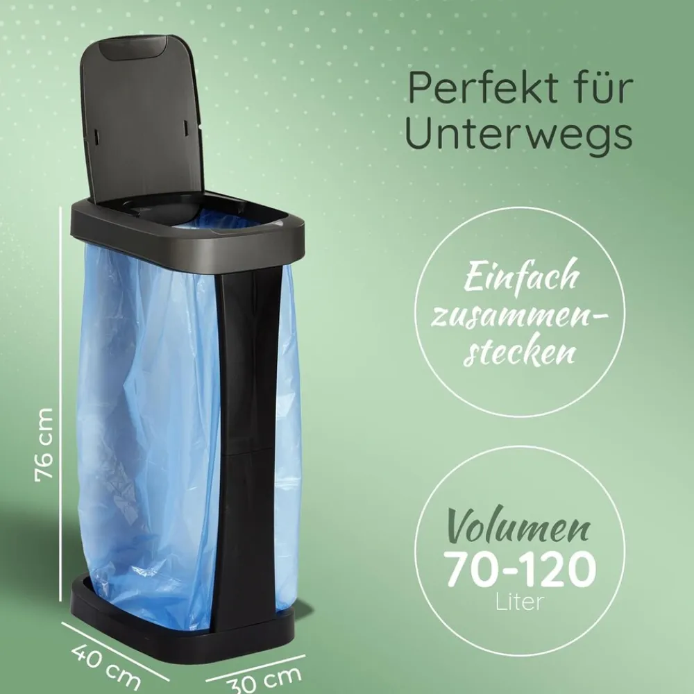 Sparset 10x Müllsackständer mit Deckel für 70L-120L Müllsäcke, extra Robust & Fester Stand Outdoor geeignet, gelber Sack Müllständer Gelbersack-Halter Müll Abfall Ständer Mülltonne ^ Novaliv Online