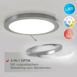 LED / CCT Deckenleuchte "BONUS" Ø: 33cm chrom ^ Näve Online
